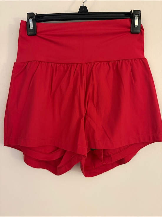 HALARA Pants - Halara- High-Waist Red Women’s Athletic Shorts with Built in short